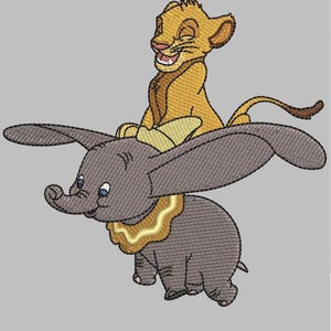 Dumbo and simba embroidery file cartoon machine design disney characters digital file instant download