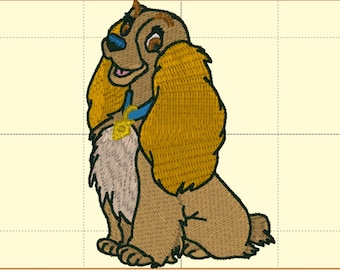 Diseño de bordado de La dama y el vagabundo Archivo de bordado de La dama y el vagabundo