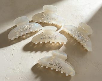 Haarklauwklem monogram, initiaal strass, gepersonaliseerd cadeau bruidsmeisje
