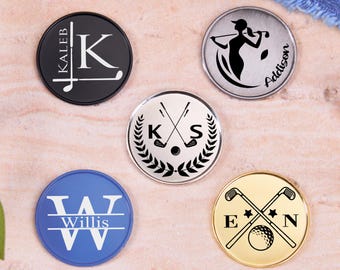 Personalized Golf Ball Marker,Engraved Golf Ball Marker With Magnetic Hat Clip,Custom Golf Gifts For Husband,Groomsman Gift,Father’s Day