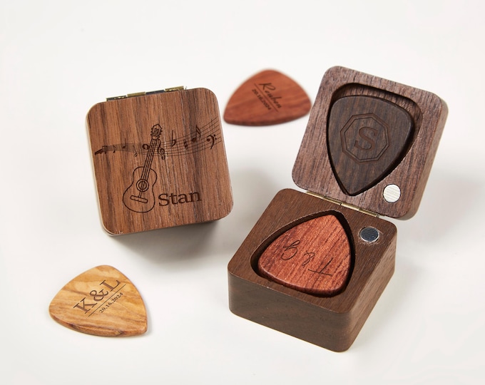 HHUXIUE Gitaar plectrum houder, gitaar pick opslag display case voor elke dikte, vorm gepersonaliseerde gitaar pick display