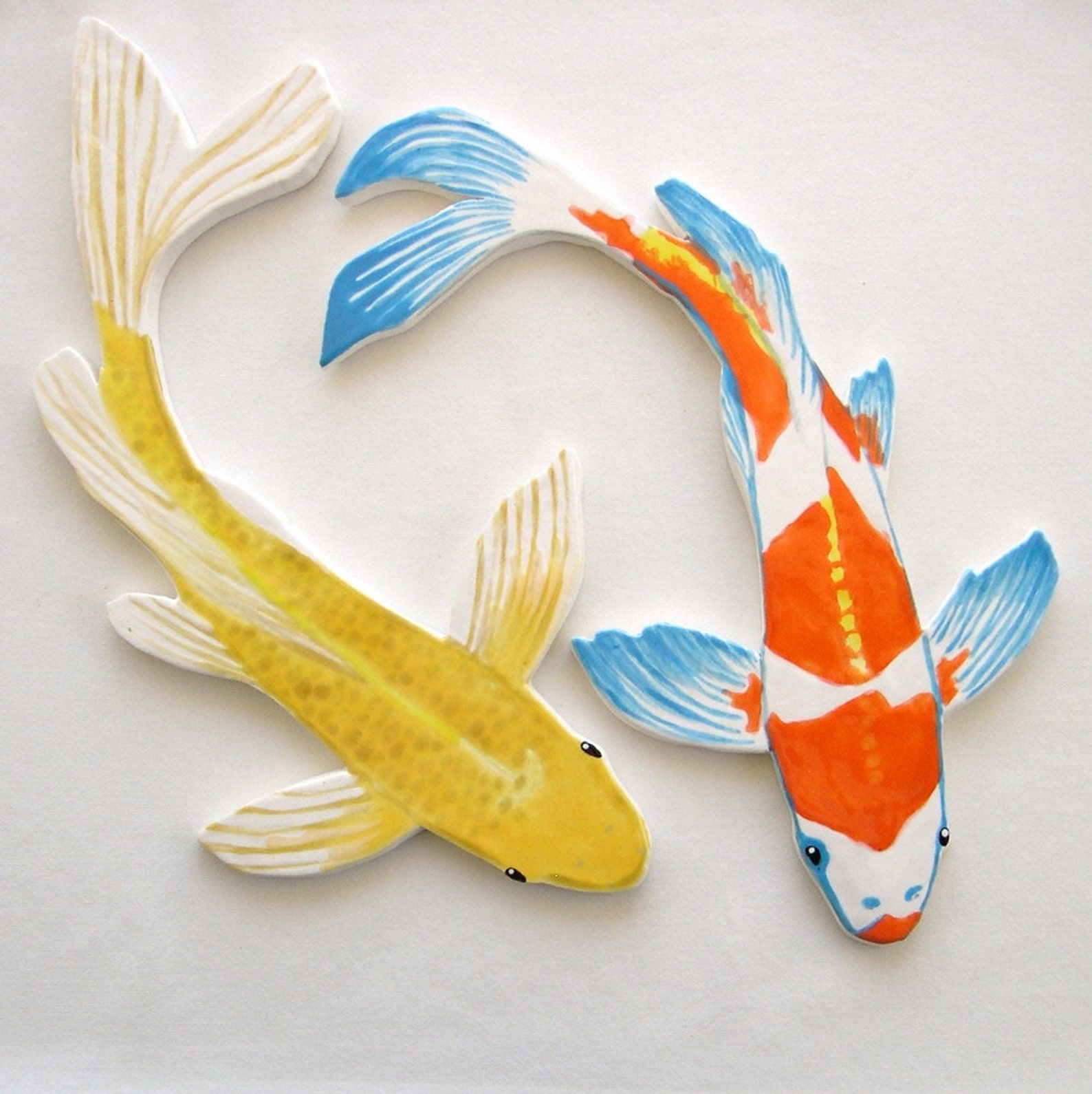 RESERVED Koi Mosaic tile ceramic fish hand painted art Tiles Etsy