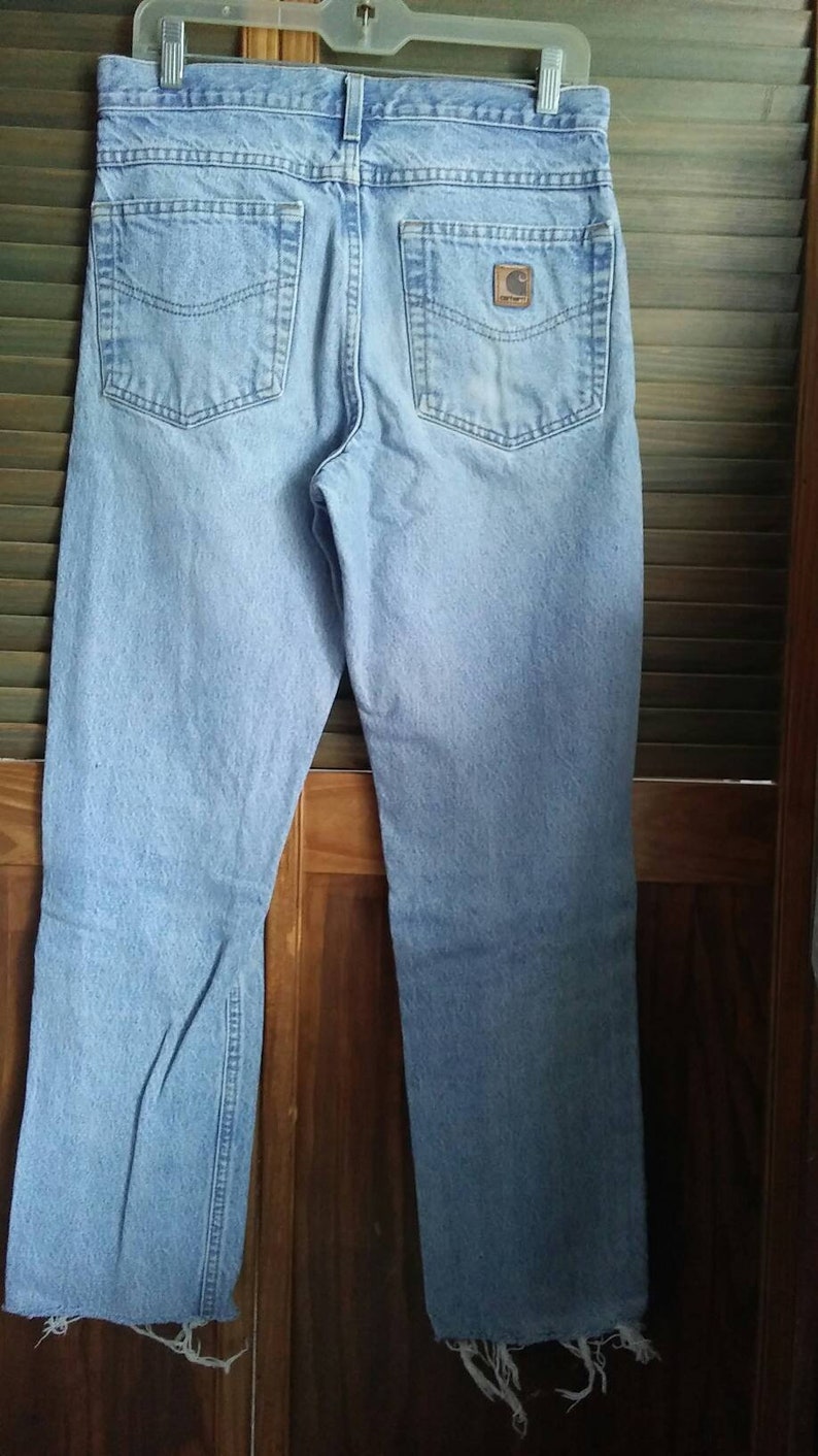 Vintage 90s high waisted carhartt jeans sz 31x32 naturally destroyed