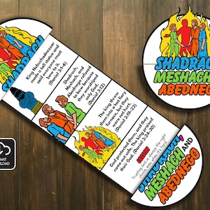 Shadrach Meshach and Abednego, Folding Surprise Bible Craft, Bible Lesson, Sunday School, Church Activity Kids, Mini Book, Bible Story Craft
