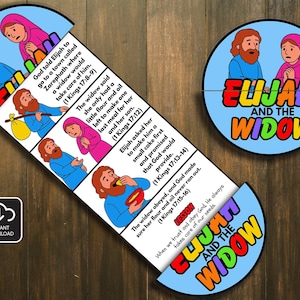 Elijah and the Widow Folding Surprise Bible Craft, Bible Lesson, Bible Story, Sunday School, Church Activity Kids, Bible Craft, Mini Book