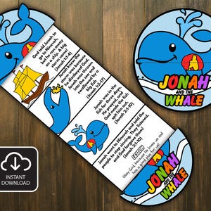 Jonah and the Whale Folding Surprise Bible Story Craft, Bible Lesson, Sunday School Craft, Church Activity Kid, Sunday Activities, Mini Book