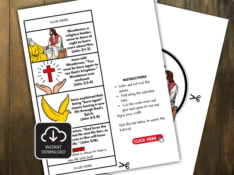 Nicodemus and Jesus Folding Surprise Bible Story Craft, Bible Lesson ...