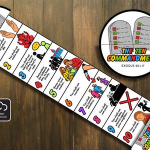 Ten Commandments Folding Surprise Bible Craft, Bible Lesson, Memory Game, Sunday School, Church Activity Kids, Bible Craft, Mini Book