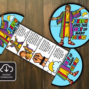 Josephs Mantel in vielen Farben, Bibelgeschichte, Faltüberraschungsbibel, Bibelstunde, Sonntagsschulhandwerk, Kirchenaktivität für Kinder, Minibuch