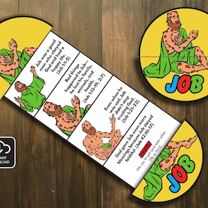 The Story of Job Folding Surprise Bible Craft, Bible Lesson, Sunday School, Church Activity Kids, Mini Book, Bible Story Craft, Job Craft