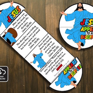 Jesus Appears to His Disciples Folding Surprise Bible Story Craft, Bible Lesson, Easter Craft, Sunday School, Church Activity kid, Mini Book