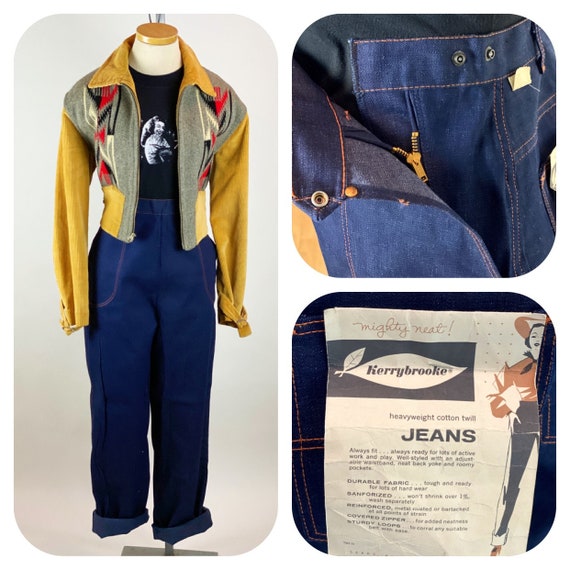 Vintage 1950s DEADSTOCK Side Zipper Jeans Dungaree