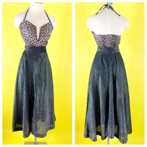 Vintage 1950s Silver Chromespun Lurex A line skirt