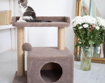 Cat climbing wall, minimalist cat tower, modern cat tree, cat scratching post, pet house indoor, cat tree furniture, cat gifts