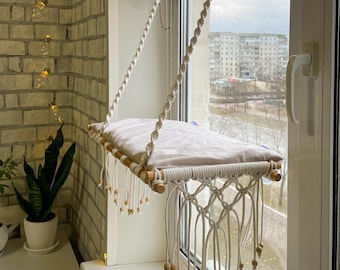 Cat window bed, cat window shelf, cat wall shelf, window cat seat, cozy cat bed, cat mat, cat mom gifts, cat pillow
