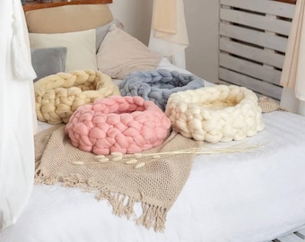 Cozy knitted bed for your cat, modern cat furniture, cat sofa, cozy cat bed, eco-friendly cat bed,warm cat bed,cat lover gift,gift for pet