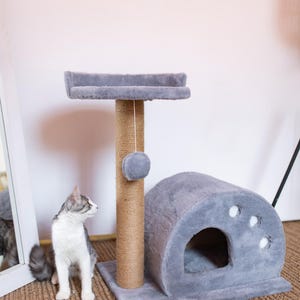 Small scratching cat furniture, cat scratching post, luxury modern cat, cat tree tower, cat scratcher, climbing cat tree, cat lover gift