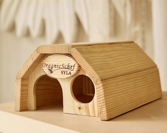 Wooden house for a pet rodent, small animals house, hamster accessories, small pet house, hamster tunnel, hamster wood cage