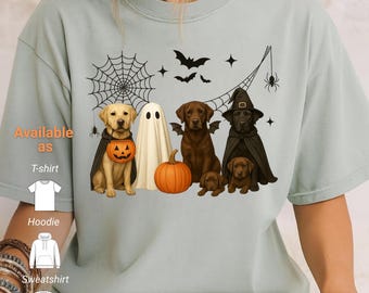 Halloween Labrador Shirt, Halloween Dog Comfort Colors Shirt, Dog Lover Halloween Shirt, Ghost Dog Shirt, Dog Lover Shirt, Lab Lover Tee