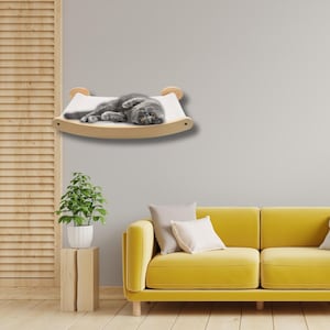 Lit mural confortable pour chats, étagères murales pour chats, meubles muraux pour chats, lit mural pour chats, décoration murale pour chats, lit mural pour animal de compagnie, cadeau pour amoureux des chats, cadeau pour une nouvelle maison