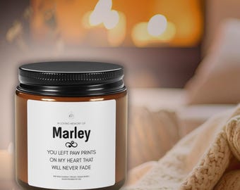 Vela Memorial para Animais de Estimação | Em Memória do Seu Cão ou Gato | Presente Personalizado para Donos de Animais de Estimação