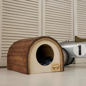 Small wooden house for a cat, modern cat house, stylish cat house, modern cat bed, cat house furniture, cozy cat bed, new puppy gift