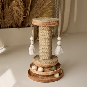 Cat Scratching Post Toy Modern Cat Scratcher Scratch Post Cat Tree Natural Wood