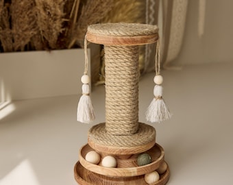 Cat Scratching Post Toy Modern Cat Scratcher Scratch Post Cat Tree Natural Wood