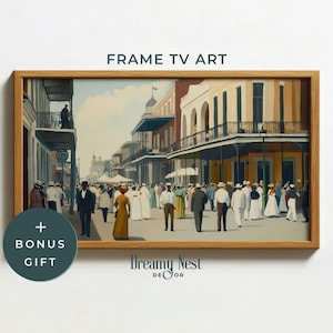 Mardi Gras Frame TV Art Abstract New Orleans Mardi Gras Celebration Frame TV Art Oil Painting Mardi Gras French Quarter Digital Art Download