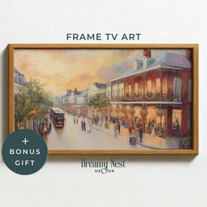 Mardi Gras Frame TV Art Abstract New Orleans Mardi Gras Parade Frame TV Art Impressionist Oil Painting Mardi Gras Celebration Digital Art