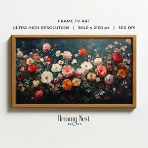 Flower Painting Frame TV Art Vintage Moody Wildflowers TV Art Spring Samsung Frame TV Art Rustic Farmhouse Floral Summer Frame Tv Art FTV048
