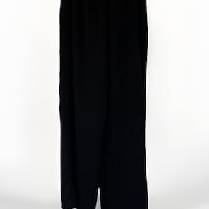 Vtg SALVATORE FERRAGAMO Black Silk Pleated Trousers IT46 US12 L Made in Italy