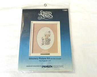 Vtg 1984 Precious Moments Gott Liebt Me Stitchery Bilder Kit Paragon 1081 Neu