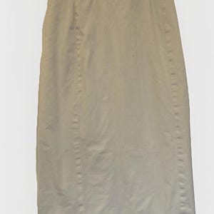 Vtg Forenza Womens Skirt 12 Ivory Cotton 80s Pencil Midi Kick Pleat Retro
