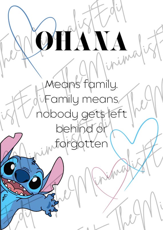 Ohana Means Family Printable Wall Art – Lilo & Stitch Quote