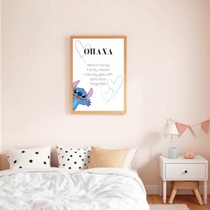 Ohana Means Family Printable Wall Art – Lilo & Stitch Quote Digital Download