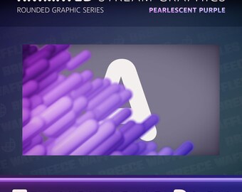 Transitions Pack - Stream Package for TWITCH - Rounded Graphic - 2 Track Matte Stinger Transitions - Pearlescent Purple