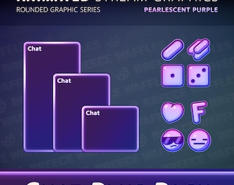 Chat Plus Pack - Stream Package for TWITCH - Rounded Graphic - Emotes, Sub Badges, Animated Chat Pearlescent Purple