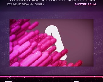 Transitions Pack - Stream Package for TWITCH - Rounded Graphic - 2 Track Matte Stinger Transitions - Glitter Balm (PINK)