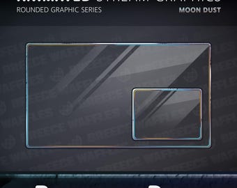 Borders Pack - Stream Package for TWITCH - Rounded Graphic - Animated Borders - Moon Dust (GRAY)