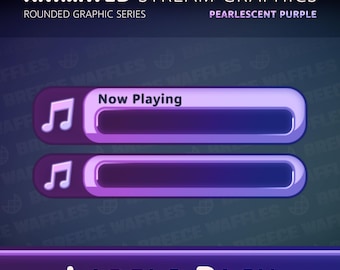 Labels Pack - Stream Package for TWITCH - Rounded Graphic - Icons, Animated Labels and Label Bars - Pearlescent Purple