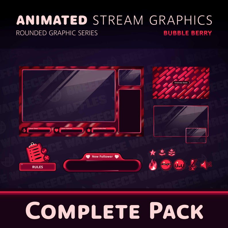 Complete Pack - Stream Package for TWITCH - Rounded Graphic - Screens ...