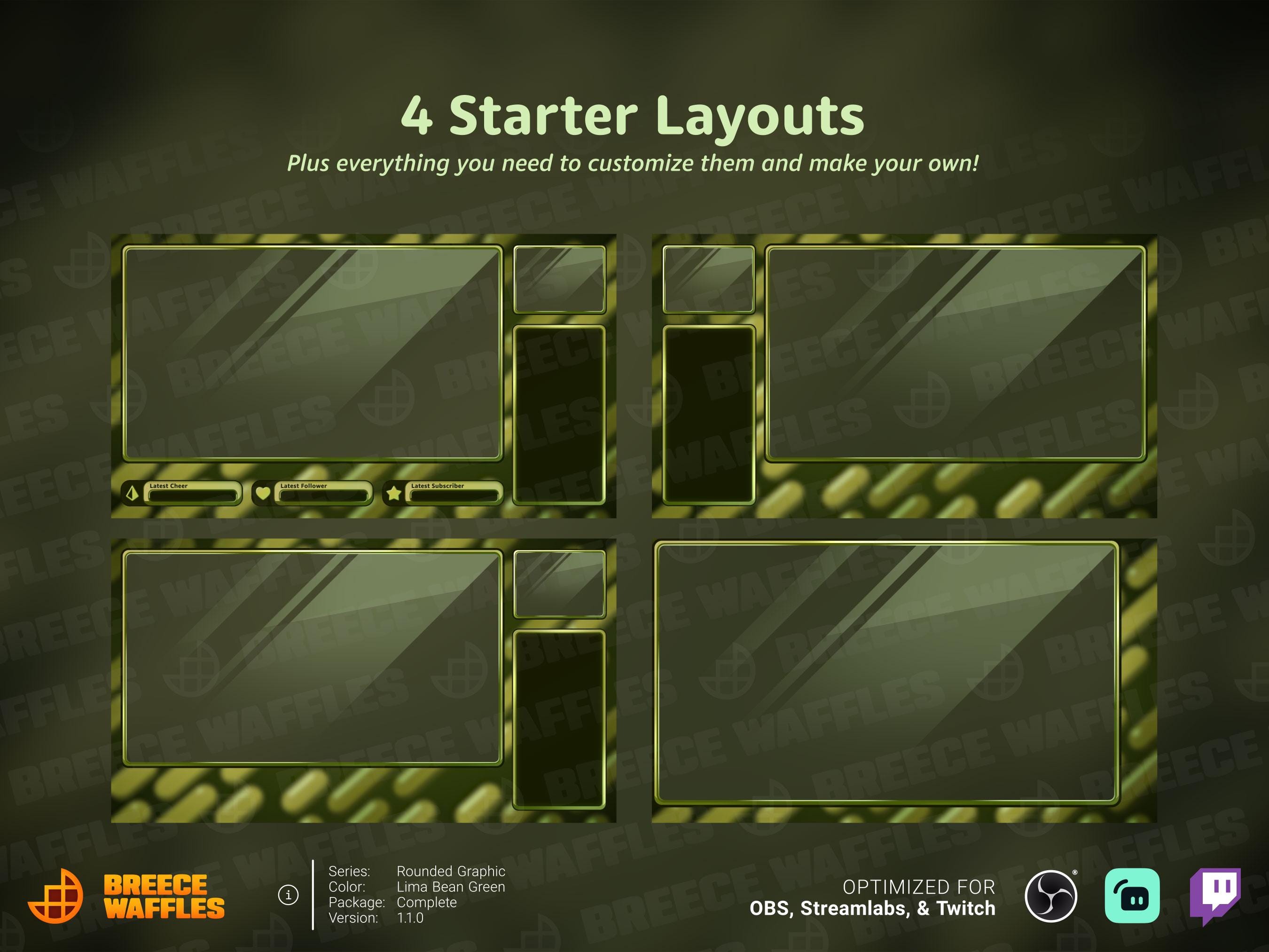 Complete Pack - Stream Package for TWITCH - Rounded Graphic - Screens ...