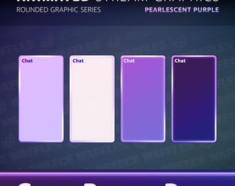 Chat Boxes Pack - Stream Package for TWITCH - Rounded Graphic - Animated Chat Boxes - Pearlescent Purple