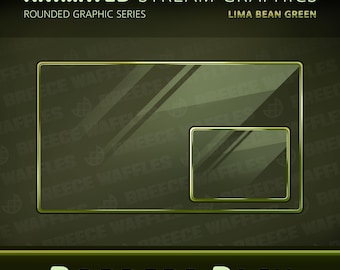 Paquete de bordes - Paquete de transmisión para TWITCH - Gráfico redondeado - Bordes animados - Frijol Lima (VERDE)