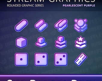 Sub Badges Pack - Stream Package for TWITCH - Rounded Graphic - Three Sets of Sub Badges to Mix and Match - Pearlescent Purple