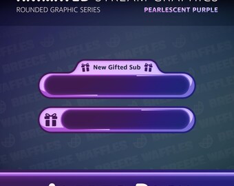 Alerts Pack - Stream Package for TWITCH - Rounded Graphic - Icons, Animated Alerts - Pearlescent Purple