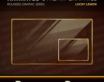 Paquete de bordes - Paquete de transmisión para TWITCH - Gráfico redondeado - Bordes animados - Lucky Lemon (AMARILLO)