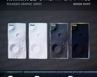 Chat Boxes Pack - Stream Package for TWITCH - Rounded Graphic - Animated Chat Boxes - Moon Dust (GRAY)