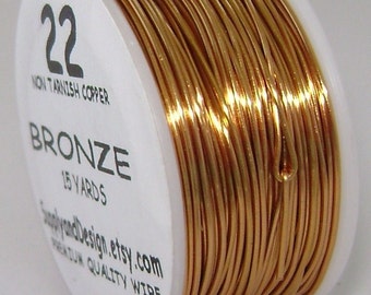 22 Gauge Bronze Non Tarnish Permanently Colored Enameled Wire, 45 Feet